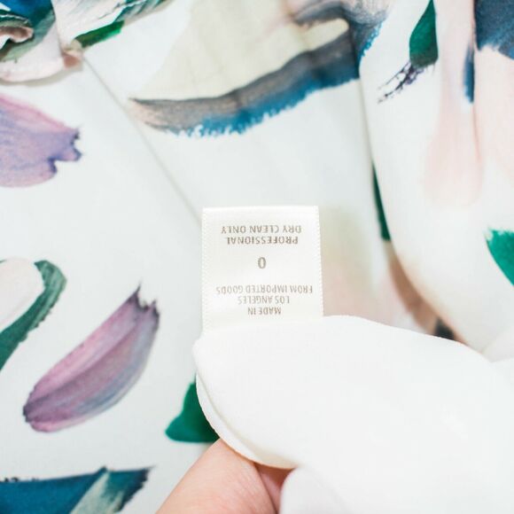 Stone cold fox Size 0 Silk Mini Dress white hopper Floral - Picture 10 of 11